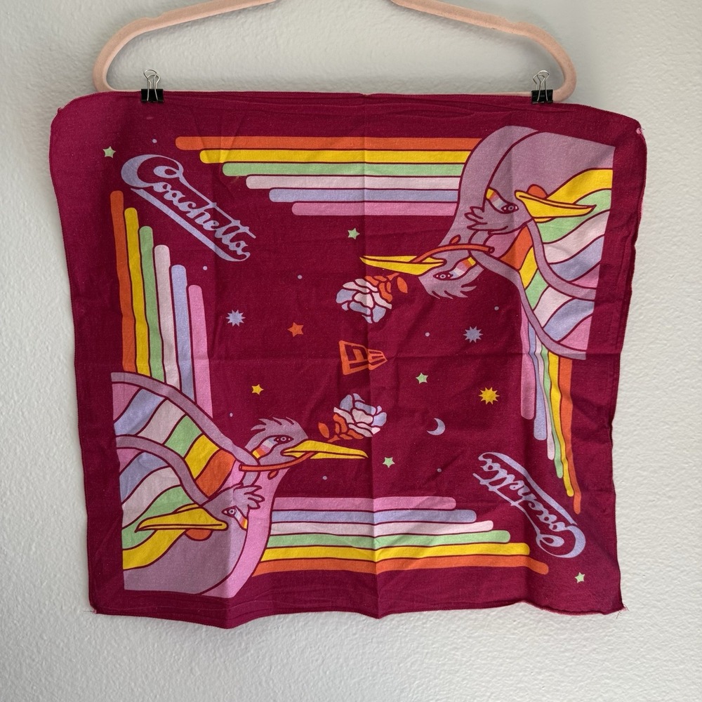 New Era Coachella Festival Bandana Pink Rainbow Birds